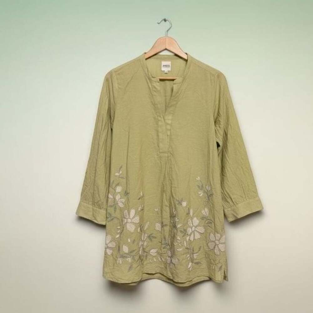 Akkriti By Pantaloons Embroidered Tunic Size XL Green